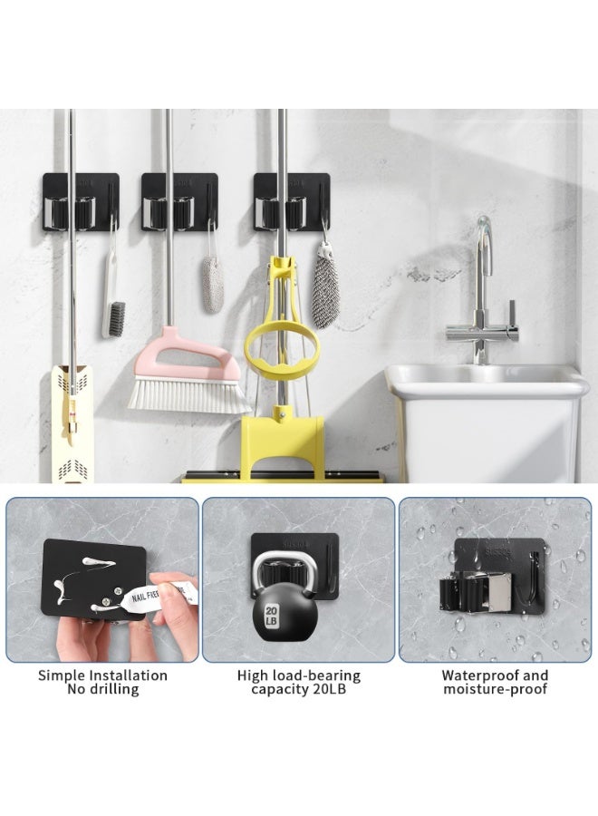 أوشيما 4 قطع من مشابك ملصقة ذاتية لحمل الفرشاة والمناشف، حامل جداري، من الفولاذ المقاوم للصدأ، مقاوم للصدأ، مشبك جداري من الفولاذ المقاوم للصدأ، مشابك عالي الكفاءة لا تحتاج إلى الحفر، مناسبة لتعليق الحمام والمطبخ والجراجة - Image 2